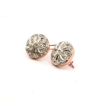 Zonder minimumprijs - Oorbellen - 9 kt. Roségoud, Zilver