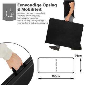 MaxxGarden Vouwtafel - Tuintafel - 180x70x74 cm - Zwart, Tuin en Terras, Ophalen of Verzenden, Nieuw