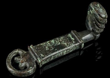 Oud-Romeins, Keizerrijk Brons Romeinse bronzen sleutel, Antiek en Kunst