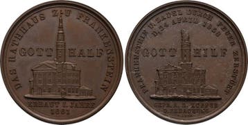 Brons medaille 1861 Schlesien Stadt, Verzenden