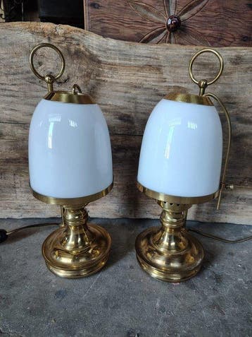 Tafellamp (2) - Messing - Navale, Antiek en Kunst, Curiosa en Brocante