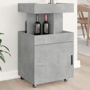 vidaXL Drankkar 50x41x89 cm bewerkt hout betongrijs, Huis en Inrichting, Verzenden, Nieuw