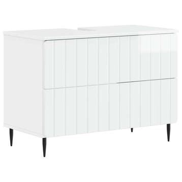 vidaXL Wastafel kabinet voor de badkamer ZWOLLE Hoogglans, Verzenden