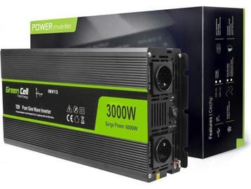 Green Cell 3000W/6000W - Auto-omvormer 12V naar 230V -, Verzenden, Zo goed als nieuw