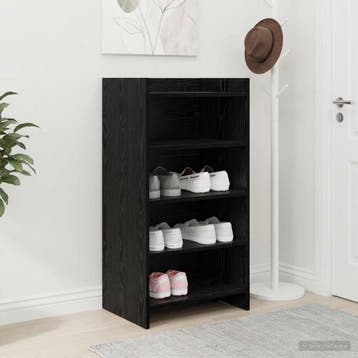 vidaXL Schoenenkast Zwart eiken 48 x 36 x 92 cm Bewerkt hout, Verzenden