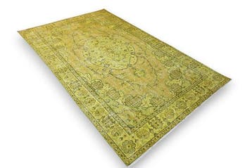 Geel vintage - Vloerkleed - 265 cm - 165 cm - met