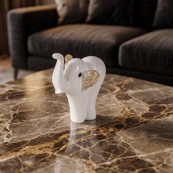 Murano - sculptuur, Scultura di Elefante con foglia oro 24, Antiek en Kunst