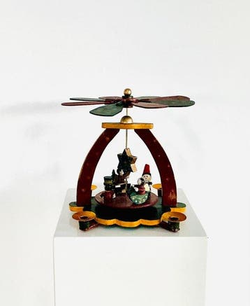 Décoration de Noël - Pyramide de Noël - Bois - années 1980