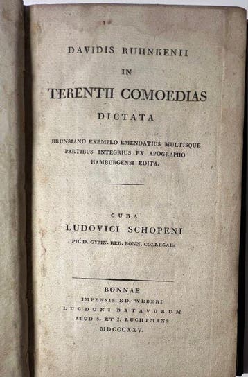 David Ruhnken en Ludwig Schopen - In Terentii comoedias