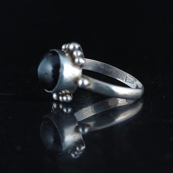 Zilver - Ring - Obsidiana