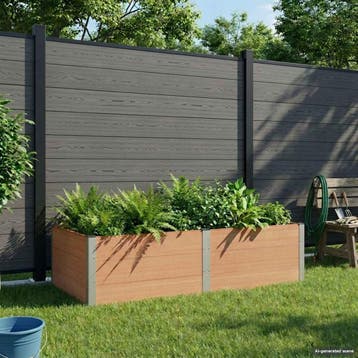 vidaXL Verhoogde plantenbak Bruin 200 x 100 x 54 cm WPC en, Tuin en Terras, Verzenden, Nieuw
