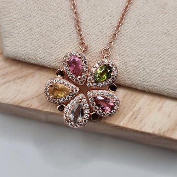 Zonder minimumprijs - Ketting met hanger Zilver, rosegoud