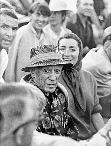 Hubertus Hierl (1940) - Pablo Picasso mit Jacqueline beim, Antiek en Kunst