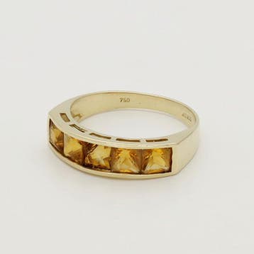 Bague - 18 carats Or jaune Citrine, Nieuw