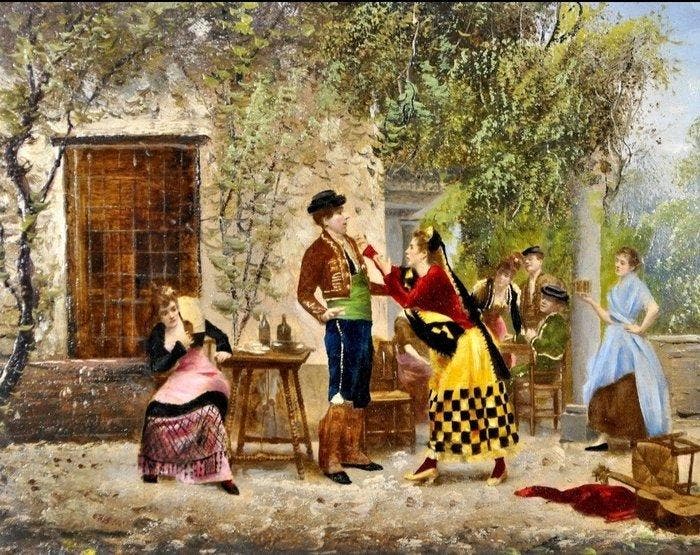 Spaanse school (XIX) - École espagnole tableau peinture, Antiquités & Art, Art | Peinture | Classique