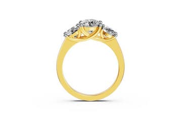 Ring - 14 karaat Geel goud - 2.04ct. tw. Diamant (Lab-grown)