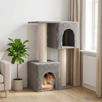 vidaXL Kattentoren met sisal krabpalen Lichtgrijs 114 cm, Dieren en Toebehoren, Verzenden, Nieuw