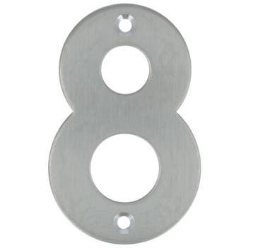 Huisnummer 8 opschroefbaar 100 mm rvs, Nieuw, Overige materialen, Klink of Kruk
