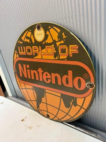 Emaille reclamebord - World of Nintendo – rond emaille