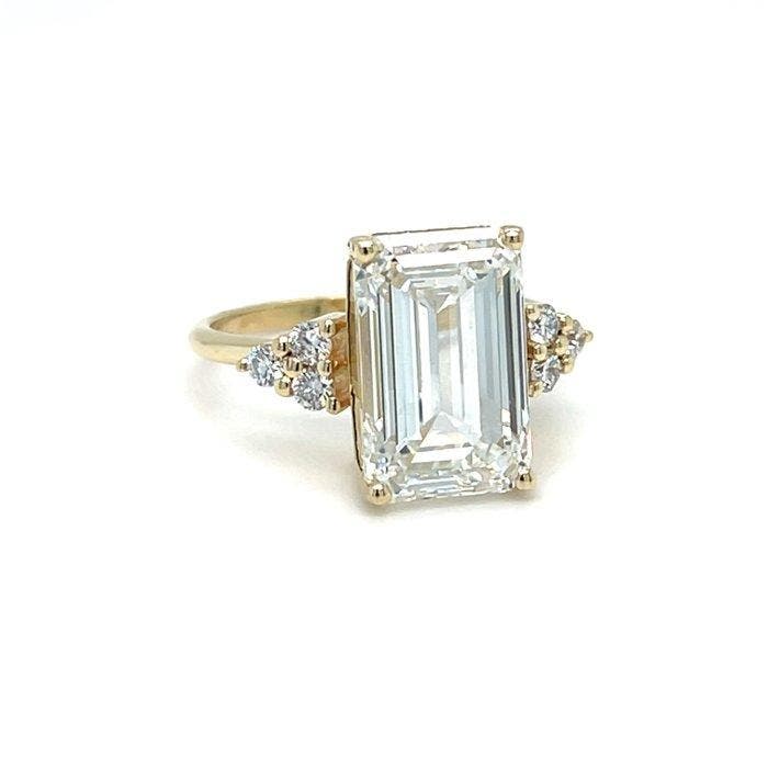 Ring - 14 karaat Geel goud - 7.22ct. tw. Diamant (Lab-grown), Bijoux, Sacs & Beauté, Bagues