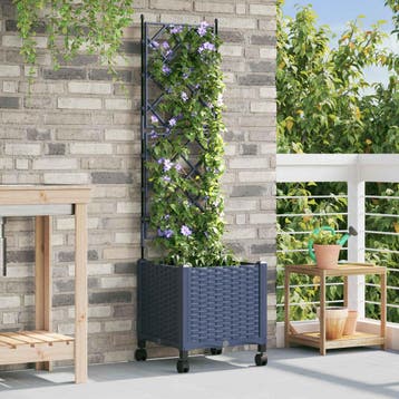 vidaXL Tuinsteker met schutting en wielen Grijs 40 x 40 x, Verzenden