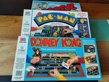 Bordspel - Donkey Kong, Pacman & Popeye - karton/plastic, Nieuw