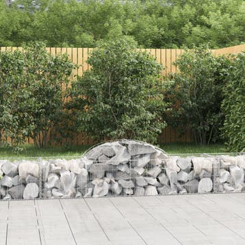 vidaXL Schanskorven 20 st gewelfd 200x50x40/60 cm ijzer, Tuin en Terras, Verzenden, Nieuw