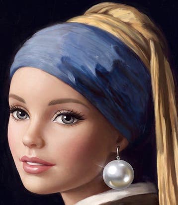 Kleury.art - [XL MATTE PAPER] The Pearl Earring Glamour by, Antiek en Kunst
