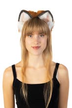 Haarband Furry Oortjes Zwart Bruin Wit Kat Poes Vos Diadeem, Ophalen of Verzenden