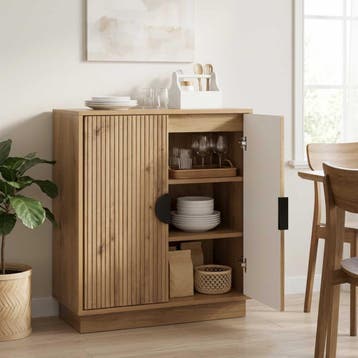 vidaXL Dressoir VENRAY Artisanaal eiken 66 x 33 x 77,5 cm, Verzenden, Nieuw