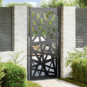 vidaXL Poort met lichtontwerp 100x200 cm staal zwart, Verzenden