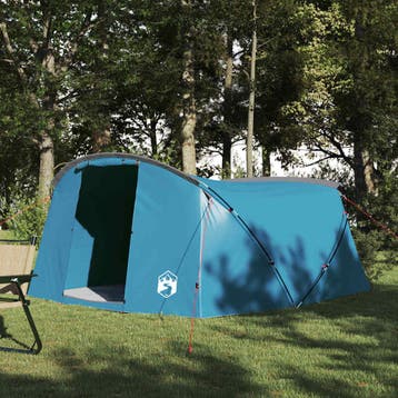 vidaXL Tunneltent voor 4 Personen 4-persoons Blauw en Grijs, Verzenden, Nieuw