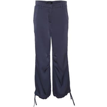 Cambio • satijnen donkerblauwe pantalon • 36, Cambio, Nieuw, Maat 36 (S), Verzenden