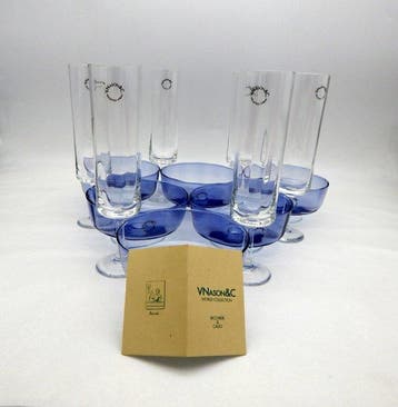 V.Nason&C - Dessertservies - Tropical - Muranoglas - Set van
