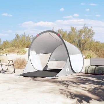 vidaXL Strandtent pop-up waterdicht grijs, Caravans en Kamperen, Tenten, Verzenden, Nieuw