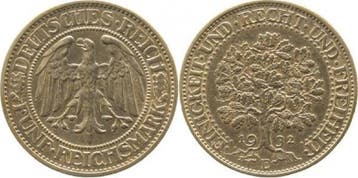 Duitsland 5 Reichsmark 1932 E Eichbaum vorzueglich 33132e..., Verzenden