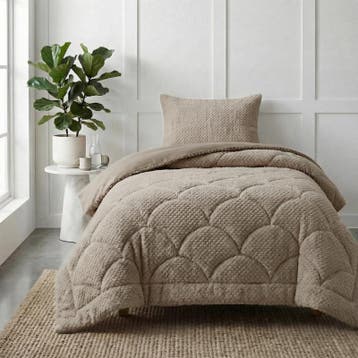 Couette sans housse en teddy - taupe - 140 x 200 cm | 1, Verzenden, Neuf