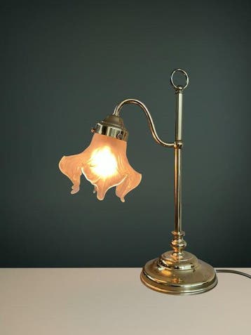 Solken Leuchten - Tafellamp - lamp met zwanenhals - Messing,