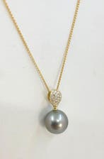 Ketting met hanger - 14 karaat Geel goud, 13 mm ronde