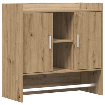 vidaXL Wandplank Muurmontage Artisanaal eiken 80 x 36 x 80, Verzenden, Nieuw