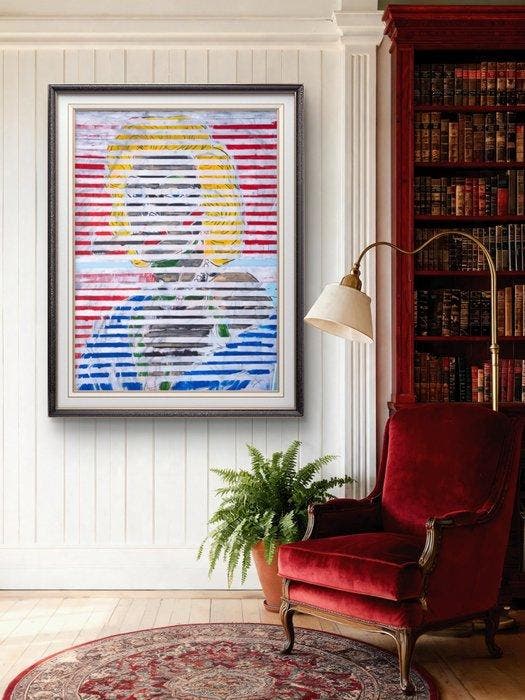 Charles Farigola - Marilyn Monroe retrato pop, Antiquités & Art, Art | Peinture | Moderne