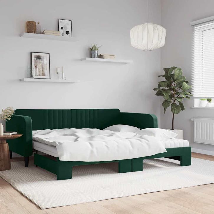 vidaXL Slaapbank onderschuifbed matrassen 100x200cm, Huis en Inrichting, Slaapkamer | Bedden, Nieuw, Verzenden