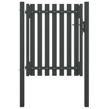 vidaXL Tuinhekpoort staal 100x100 cm antraciet, Verzenden, Nieuw