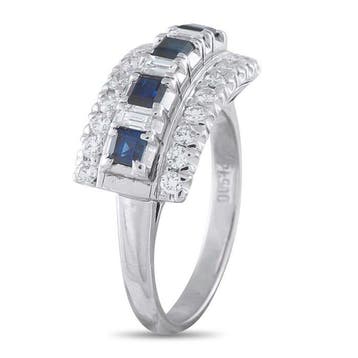 Bague Platine, Anneau en platine avec diamant de 0,69 ct et