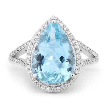 Zonder minimumprijs - Ring - 14 karaat Witgoud - 3.94ct. tw., Nieuw