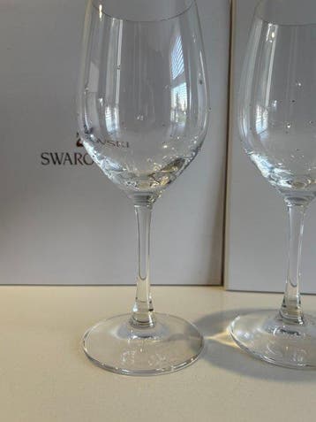 Swarovski - Figuur - Swarovski - wijnglazen - Boxed -, Antiek en Kunst