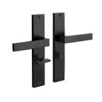 Deurklink Lusso 57/8mm wc, geveerd met schild mat zwart -..., Ophalen of Verzenden, Nieuw, IJzer, Klink of Kruk