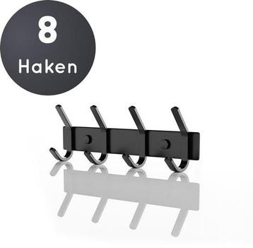 2dekans | Volcan - Wandkapstok 8 Haaks - RVS - Inclusief, Ophalen of Verzenden, Nieuw