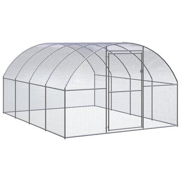 vidaXL Kippenren 3x4x2 m gegalvaniseerd staal, Verzenden