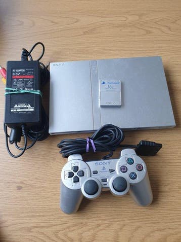 Sony - Playstation 2 (PS2) - zilver - Videogameconsole +, Games en Spelcomputers, Nieuw